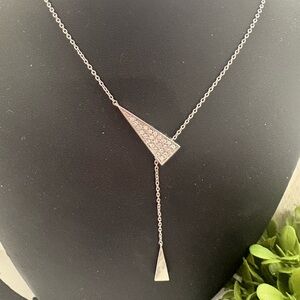 🔥PRICE REDUCED🔥Elegant Silver Triangle Pendant Necklace from Touchstone New